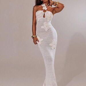 White Crochet Maxi Dress